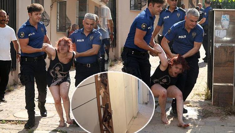 Komşuları ihbar etti, yakalanınca sinir krizi geçirdi Evden zorla çıkarıldı