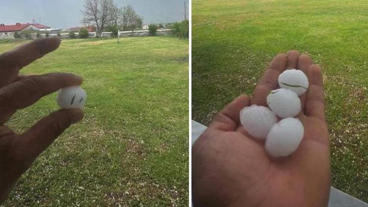 Haziranın ortasında şaşırtan görüntü Bir anda başladı, araçlar delik deşik oldu