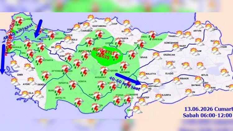 Meteoroloji’den 30 il için sarı kodlu uyarı Kuvvetli sağanak ve fırtına geliyor