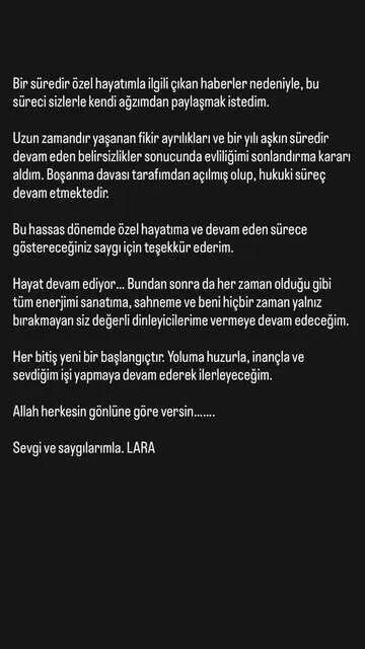 Lara, eşi Mehdi Karimi’ye boşanma davası açtı