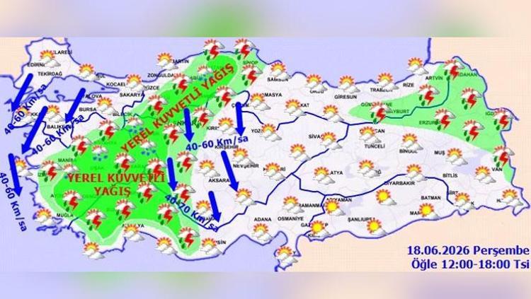 Kuvvetli sağanak, dolu ve fırtına geliyor Meteorolojiden 19 il için sarı kodlu alarm
