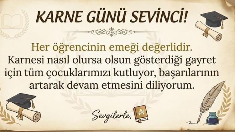 EN GÜZEL KARNE TEBRİK MESAJLARI 2026