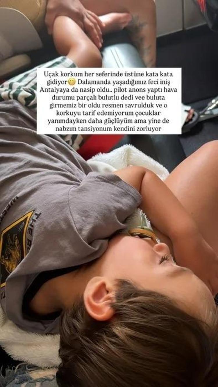 Yasemin Şefkatlinin zor anları Uçak korkum katlanarak gidiyor diyerek paylaştı