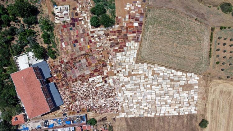 Tarlalarda renk cümbüşü Evlerden toplanıp güneşte canlanıyor: 5 bin dolara alıcı buluyor