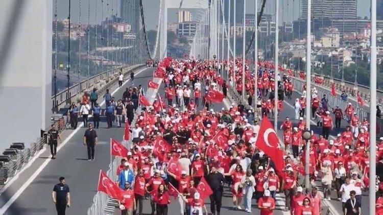 15 Temmuz yürüyüşü havadan görüntülendi: Unutmayacağız, unutturmayacağız