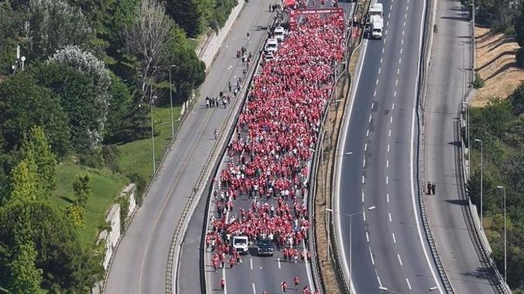 15 Temmuz yürüyüşü havadan görüntülendi: Unutmayacağız, unutturmayacağız