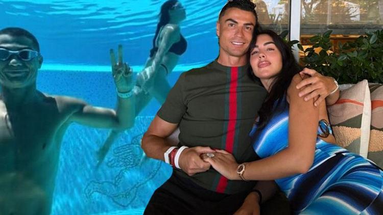 Cristiano Ronaldo ve Georgina Rodriguezden havuz pozları