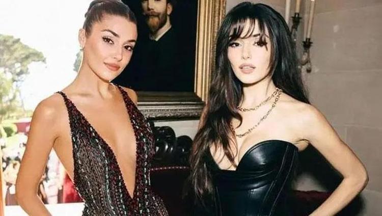Hande Erçel lila elbisesiyle verdiği pozlarla büyüledi
