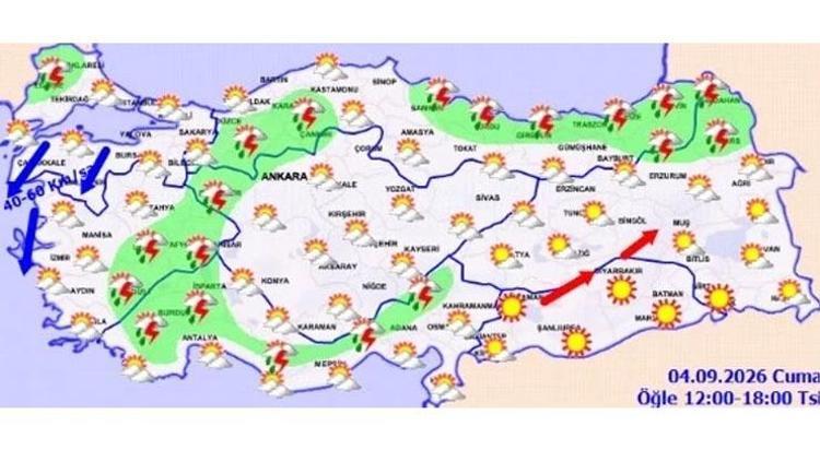 Meteoroloji saat verdi: Balkanlardan serin hava geliyor Sağanak ve kuvvetli rüzgar uyarısı