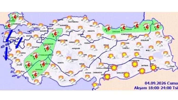 Meteoroloji saat verdi: Balkanlardan serin hava geliyor Sağanak ve kuvvetli rüzgar uyarısı