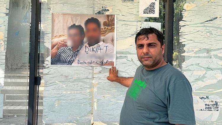 Otobüs durağındaki fotoğrafa yazılan yazı görenleri şaşırtıyor