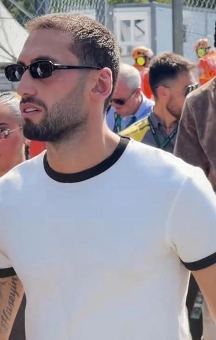 Hakan Çalhanoğlu ve Sinem Çalhanoğlunun Formula 1 tarzı olay oldu