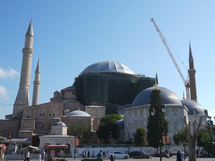 Ayasofyanın mihrap bölümündeki kubbede çalışmalar başlıyor Bakan Ersoy: Her adımı bilimsel hassasiyetle atıyoruz