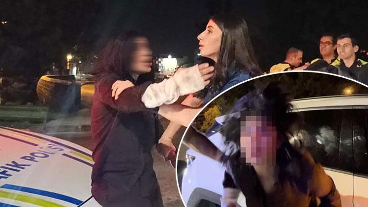 Gece yarısı ortalığı karıştırdı Polise saldırdı, gazetecilere tükürdü