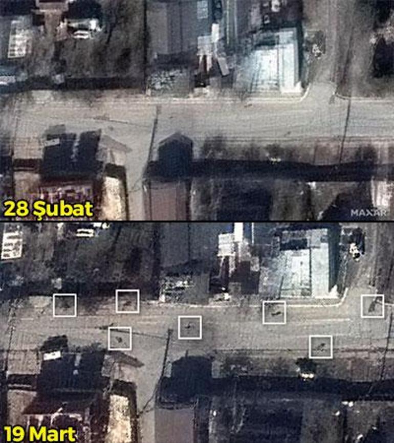 Lavrov kurgu demişti Bucha’daki gerçek uydu görüntüleriyle ortaya çıktı