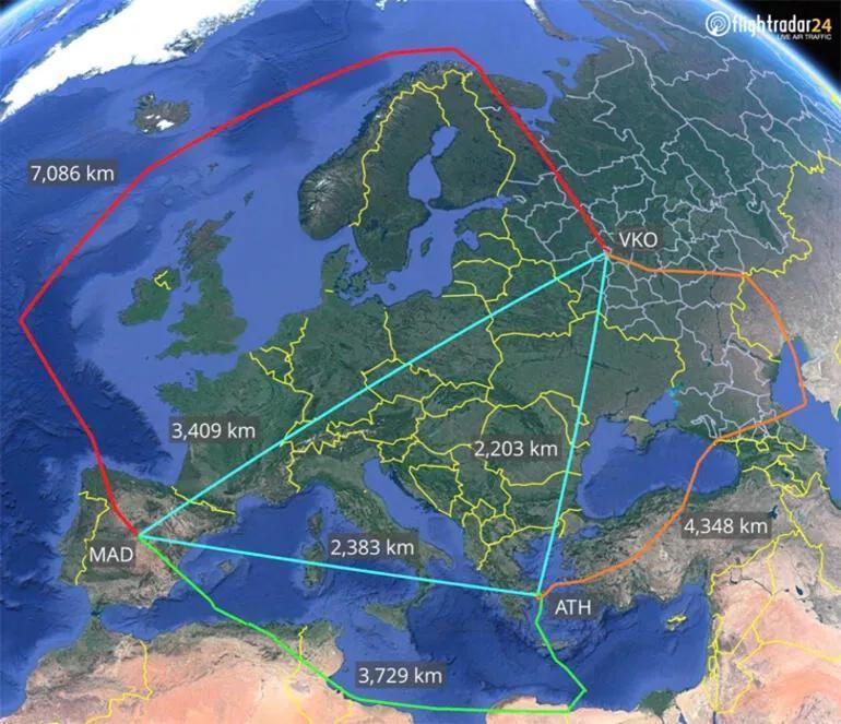 Rus uçağının 15 bin kilometrelik sıra dışı rotası