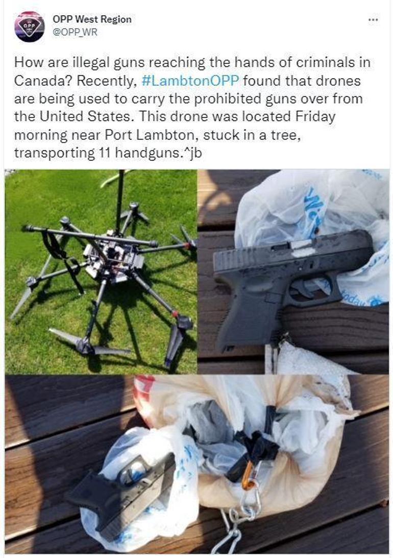 ABD’den Kanada’ya yasa dışı silah taşımak için drone kullanılıyor