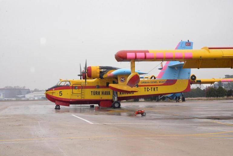 Bakımları yapılan THK uçakları yangınla mücadeleye hazır