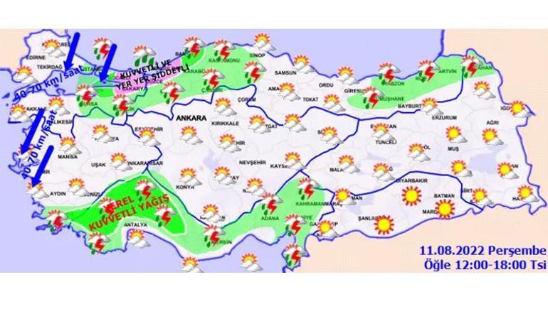 İstanbul dahil 5 kente turuncu uyarı Meteoroloji saat verdi 11 Ağustos hava durumu...