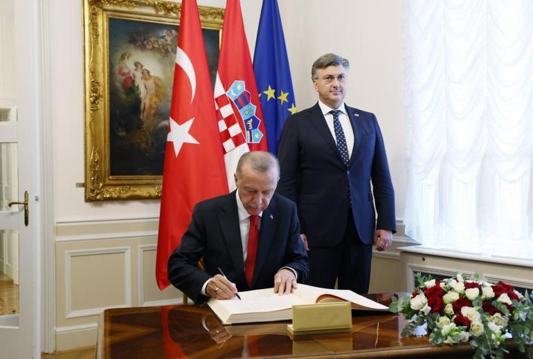 Cumhurbaşkanı Erdoğan, Hırvatistan Başbakanı Plenkoviçi kabul etti
