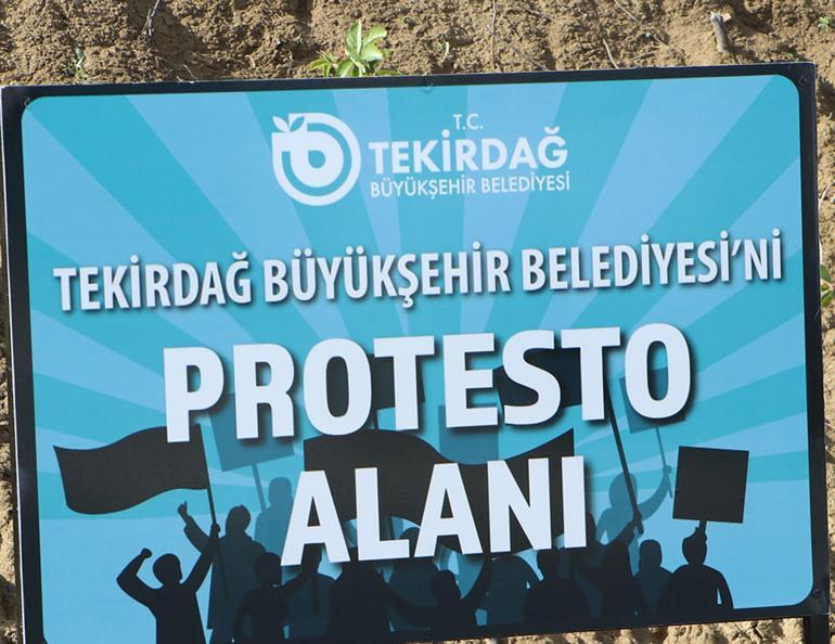Tekirdağ Büyükşehir Belediyesinden belediyeyi protesto alanı
