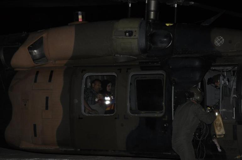 Askeri helikopter 6 yaşındaki çocuk için havalandı