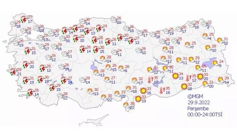 Hava durumu 29 Eylül 2022 Meteoroloji sağanak yağmur bekliyor