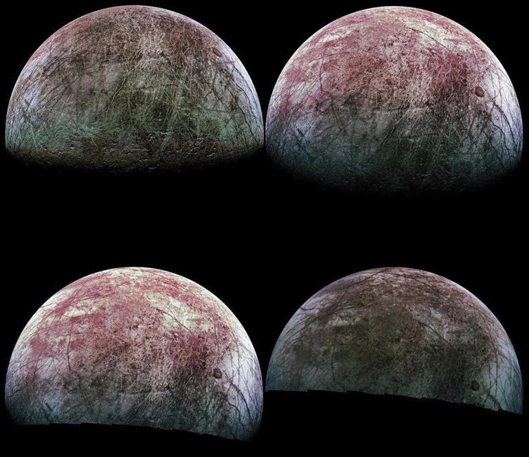 NASA, yirmi yıl sonra Jüpiter uydusu Europanın yakın çekim görüntülerini paylaştı
