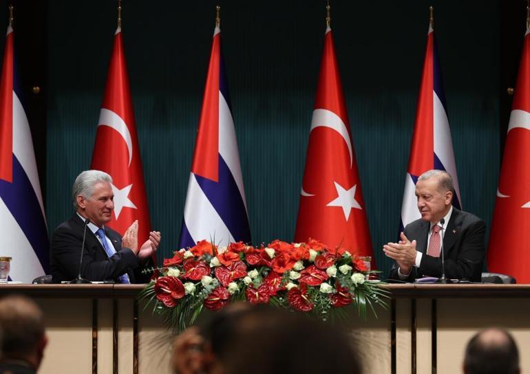 Cumhurbaşkanı Erdoğan: Küba ile ticaret hacmimizi 200 milyon dolara çıkarmayı teyit ettik