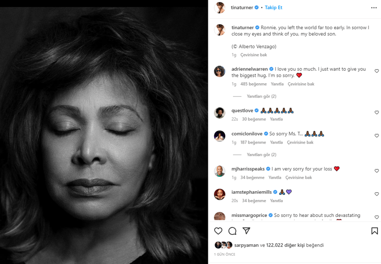 Tina Turner bir oğlunu daha kaybetti