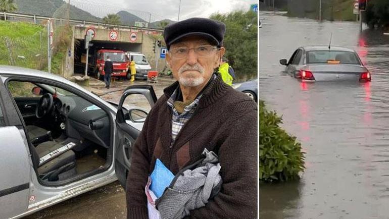 İzmirde sel felaketi Araçlar mahsur kaldı