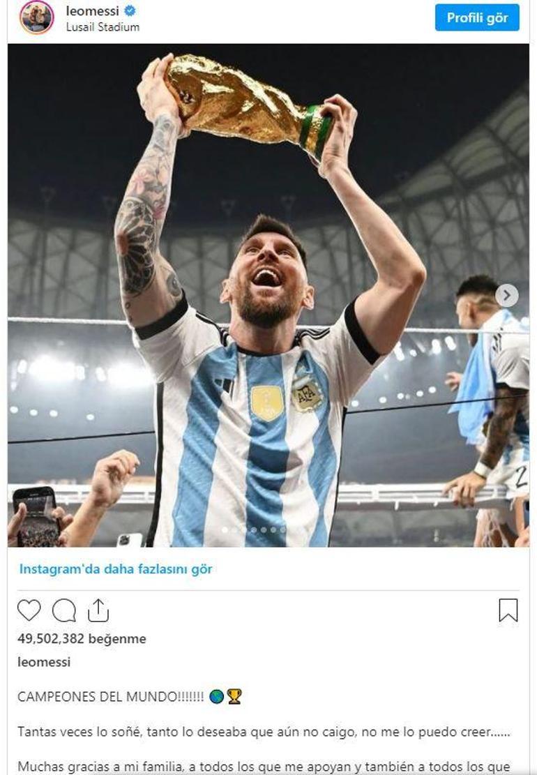Messi rekora doymuyor Yine zirveye oturdu