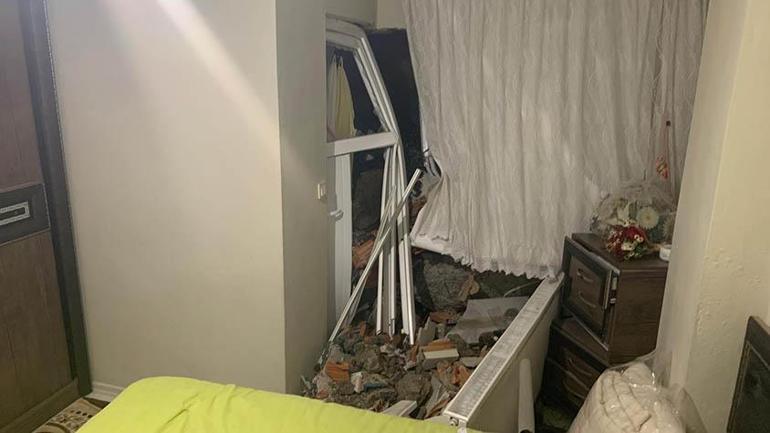 Samsun’da heyelanda dairenin duvarı yıkıldı
