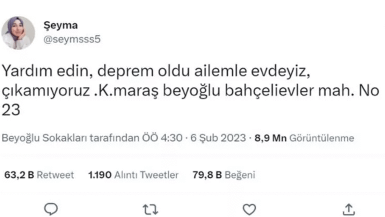 Enkaz altında kalanların sosyal medyada yardım çığlıkları Ne olur kurtarın, gözlerim kapanıyor