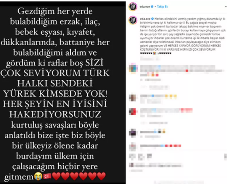 Eda Ece: Türk halkı sendeki yürek kimsede yok