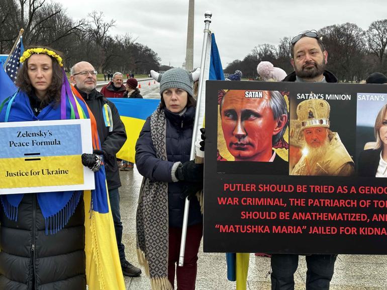 ABD’de yaşayan Ukraynalılardan Rusya karşıtı protesto