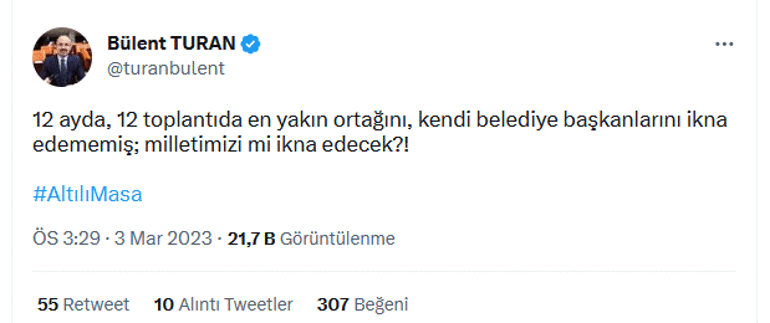 Akşenerin 6lı masayı dağıtmasına AK Partiden ilk yorum