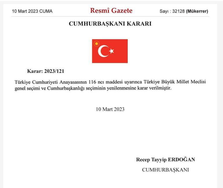 Cumhurbaşkanı Erdoğan seçim kararını imzaladı Türkiye 14 Mayısta sandığa gidiyor