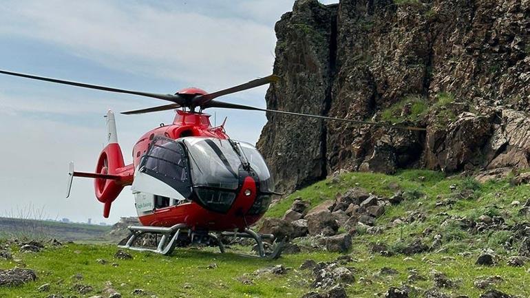 Kayalıklarda feci olay Ambulans helikopterle hastaneye götürüldü