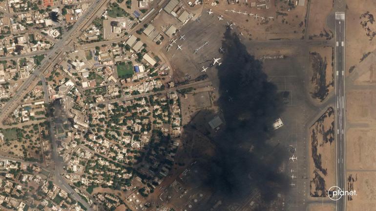 Sudanda çatışmalar sürüyor: Ateş hattı uydudan görüntülendi