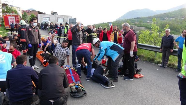 Trabzonda feci kaza Belediye otobüsü şarampole devrildi: Ölüler ve yaralılar var