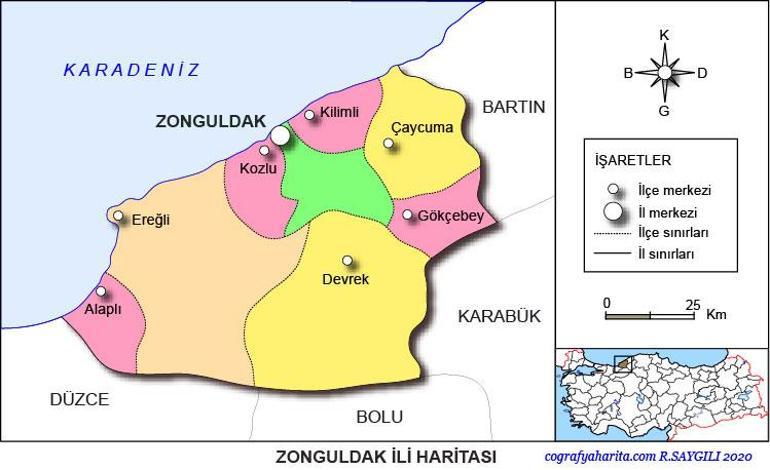 Zonguldak haritası: Zonguldak ilçeleri nelerdir Zonguldak hangi bölgede yer alır