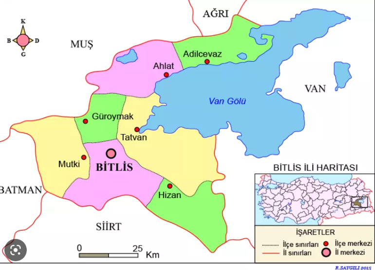 Bitlis haritası: Bitlis ilçeleri nelerdir Bitlis hangi bölgede yer alır