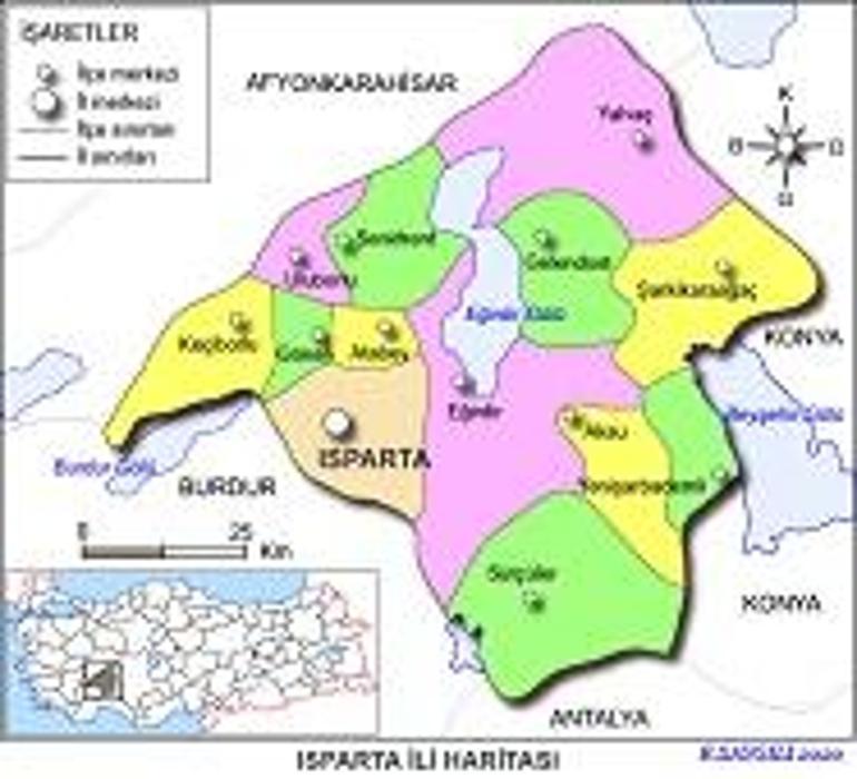 Isparta haritası: Isparta ilçeleri nelerdir Isparta hangi bölgede yer alır