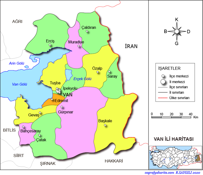Van haritası: Van ilçeleri nelerdir Van hangi bölgede yer alır