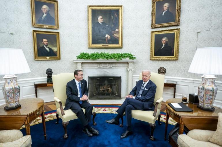 Beyaz Sarayda kritik görüşme Biden, İsrail Cumhurbaşkanı Herzog’u ağırladı