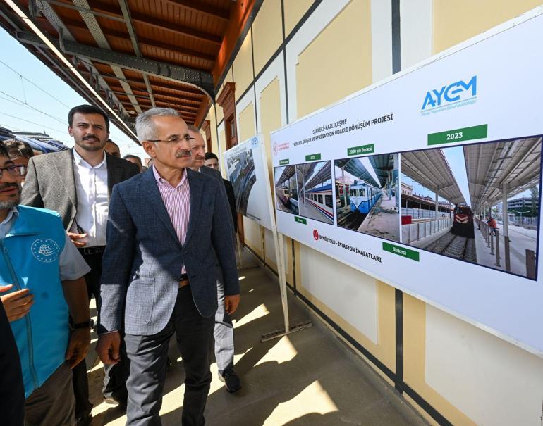 Altyapı ve Ulaştırma Bakanı Uraloğlu Kazlıçeşme-Sirkeci hattındaki test sürüşüne katıldı