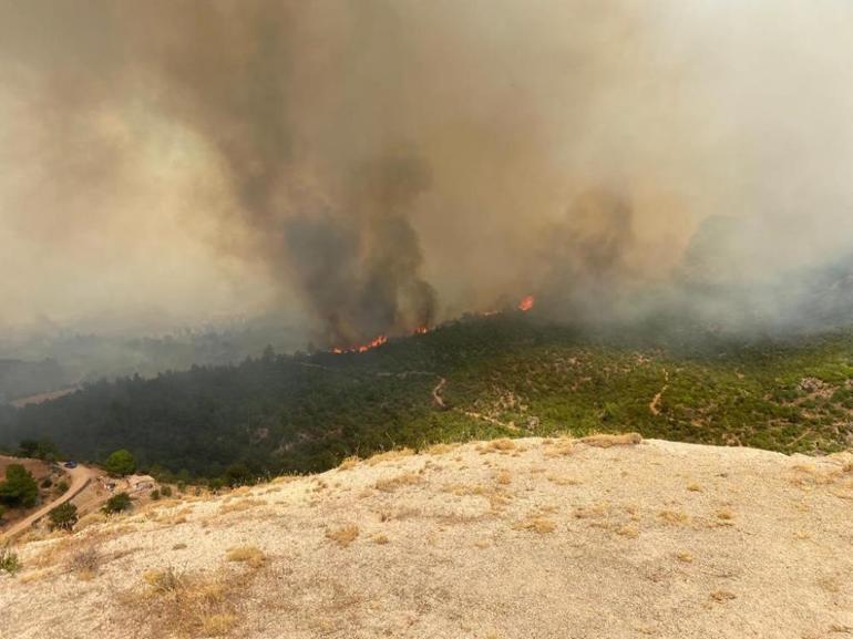Çanakkalede orman yangını Bir köy boşaltıldı, karayolu trafiğe kapatıldı