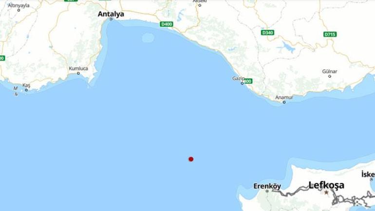 AFAD duyurdu Antalya açıklarında korkutan deprem