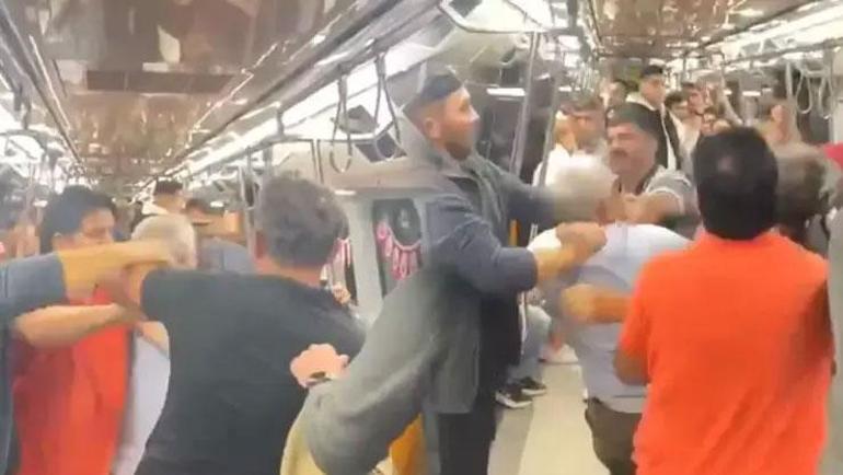 Tükürük’ kavgasında metro bir anda boks ringine döndü